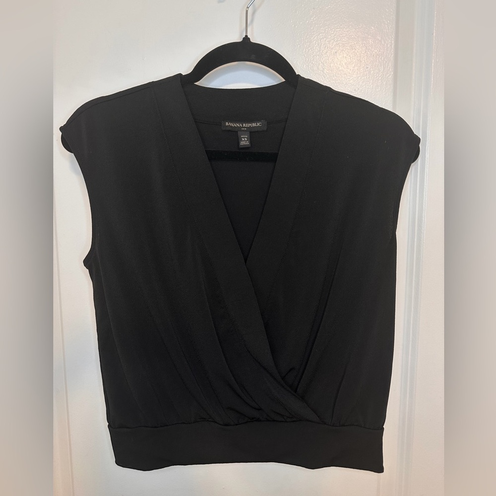 Banana Republic Black Wrap Blouse